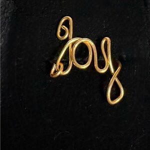 Elegant Gold 'Joy' Script Ring